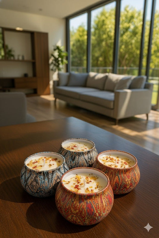 Decorative Floral Scented Tin Candles
